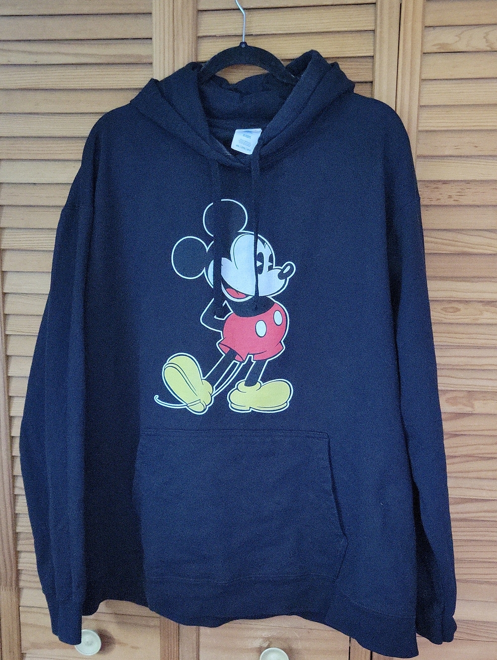 Disney Mickey Mouse Black Graphic Hoodie Port & Company Pullover Size 2XL